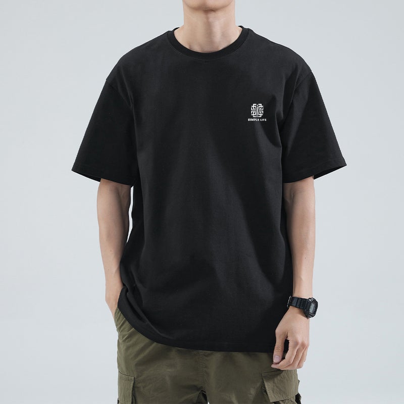 2025 Popular Casual High-End Men's Short-Sleeved T-Shirt Summer Trendy Brand Loose Versatile Top t - Image 2