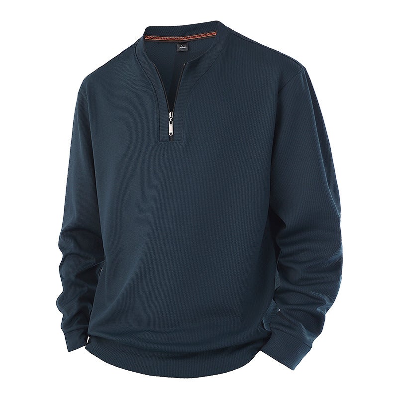 New Men'S Sports And Leisure Half-Cardigan Zipper Plus Fat Plus Size Sweatshirt Plus Velvet Trendy Fat Man - Image 1