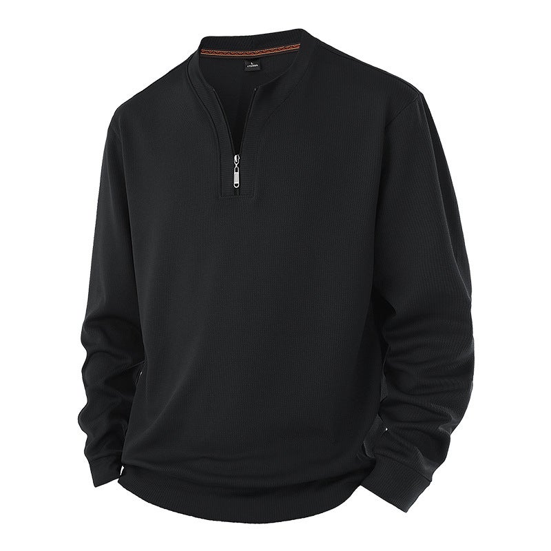 New Men'S Sports And Leisure Half-Cardigan Zipper Plus Fat Plus Size Sweatshirt Plus Velvet Trendy Fat Man - Image 3
