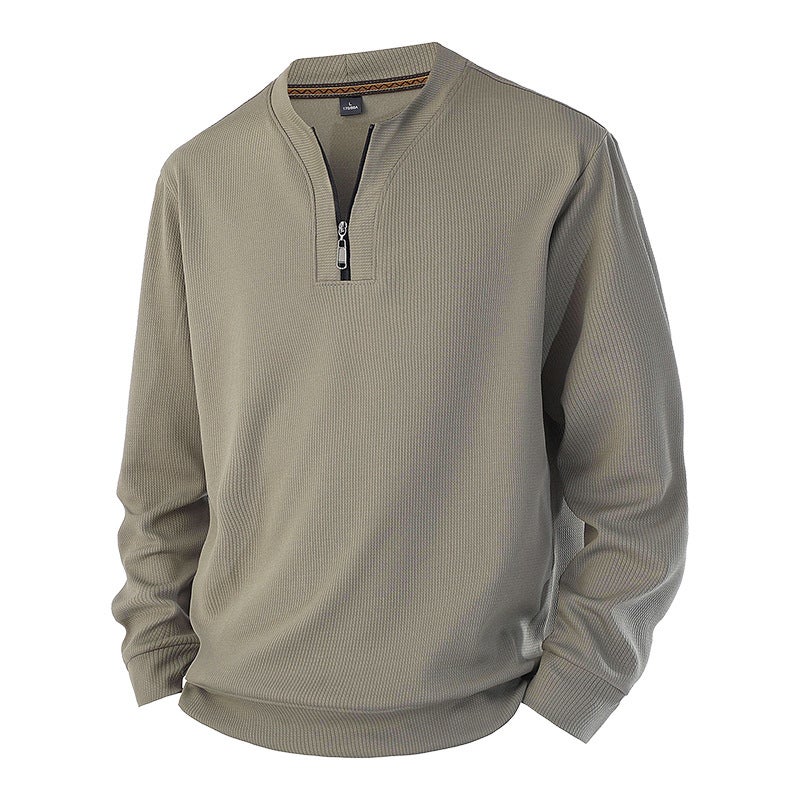 New Men'S Sports And Leisure Half-Cardigan Zipper Plus Fat Plus Size Sweatshirt Plus Velvet Trendy Fat Man - Image 4