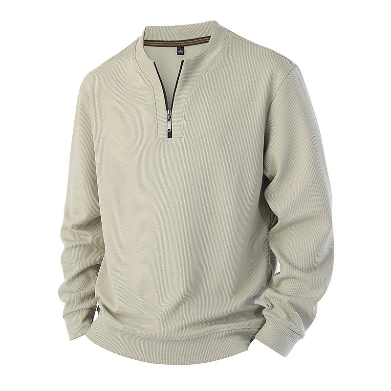 New Men'S Sports And Leisure Half-Cardigan Zipper Plus Fat Plus Size Sweatshirt Plus Velvet Trendy Fat Man - Image 5