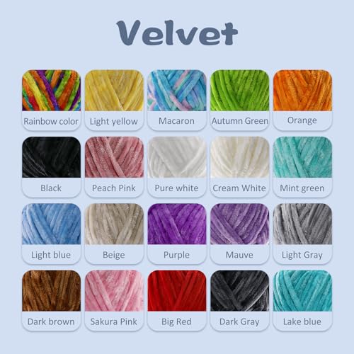 DAERBOF 4 Skeins Soft Chunky Chenille Yarn, Plush Velvet Yarn for Hand Knitting and Crocheting, Fluffy Yarn for Crochet Blankets, Scarves, Hats（4×3.5oz, 4×131.2yds） (Beige) - Image 5