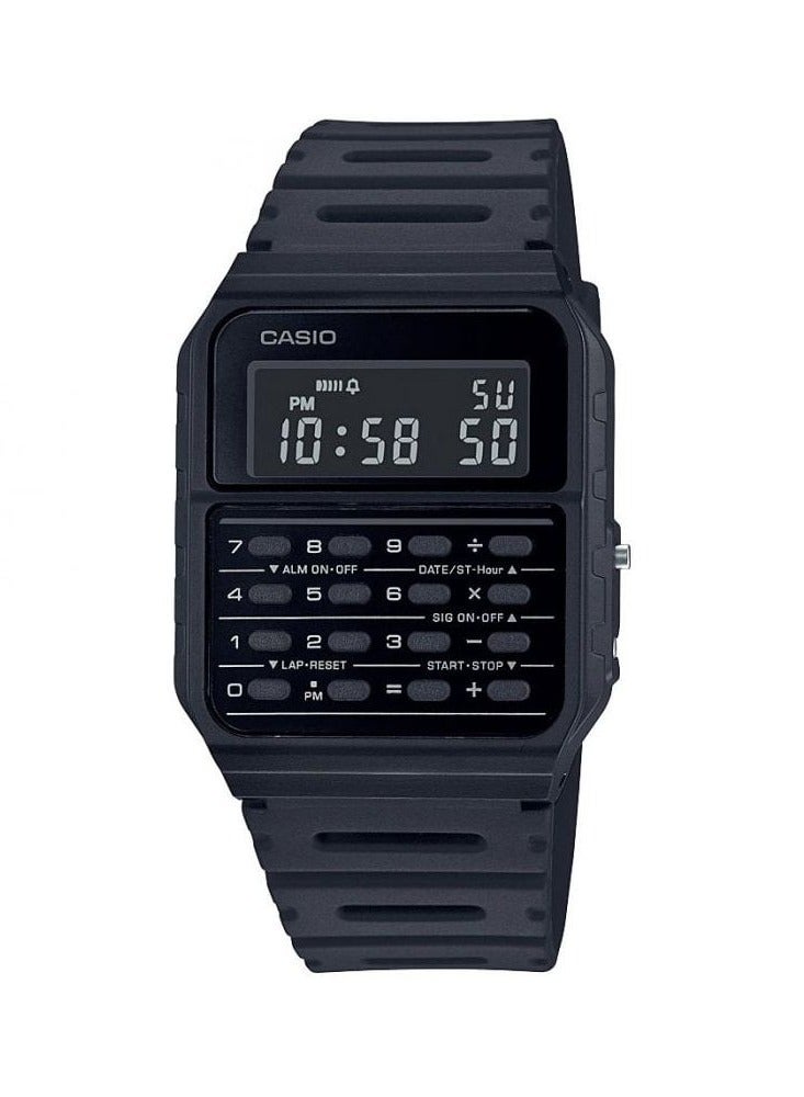 CASIO ساعة كاسيو بآلة حاسبة رقمية بسوار من الراتنج للرجال CA-53WF-1BDF - Image 4