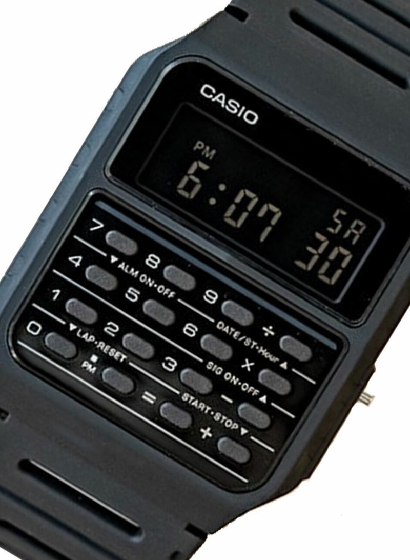 CASIO ساعة كاسيو بآلة حاسبة رقمية بسوار من الراتنج للرجال CA-53WF-1BDF - Image 1