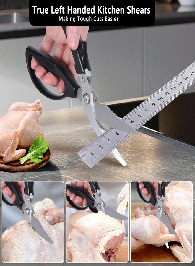 Eleckey Left Handed Kitchen Scissors, Lefty Poultry Shears Kitchen Tools Utensils for Left Hand People/Adults - Image 2