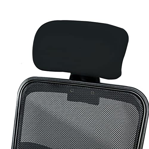 HOTKEI Black Polyester Office Chair Headrest Cover Elastic Removable Washable Stain Proof Computer Executive Rotating Chair Head Rest Slipcover Protector Covers for Office Chair - Image 1