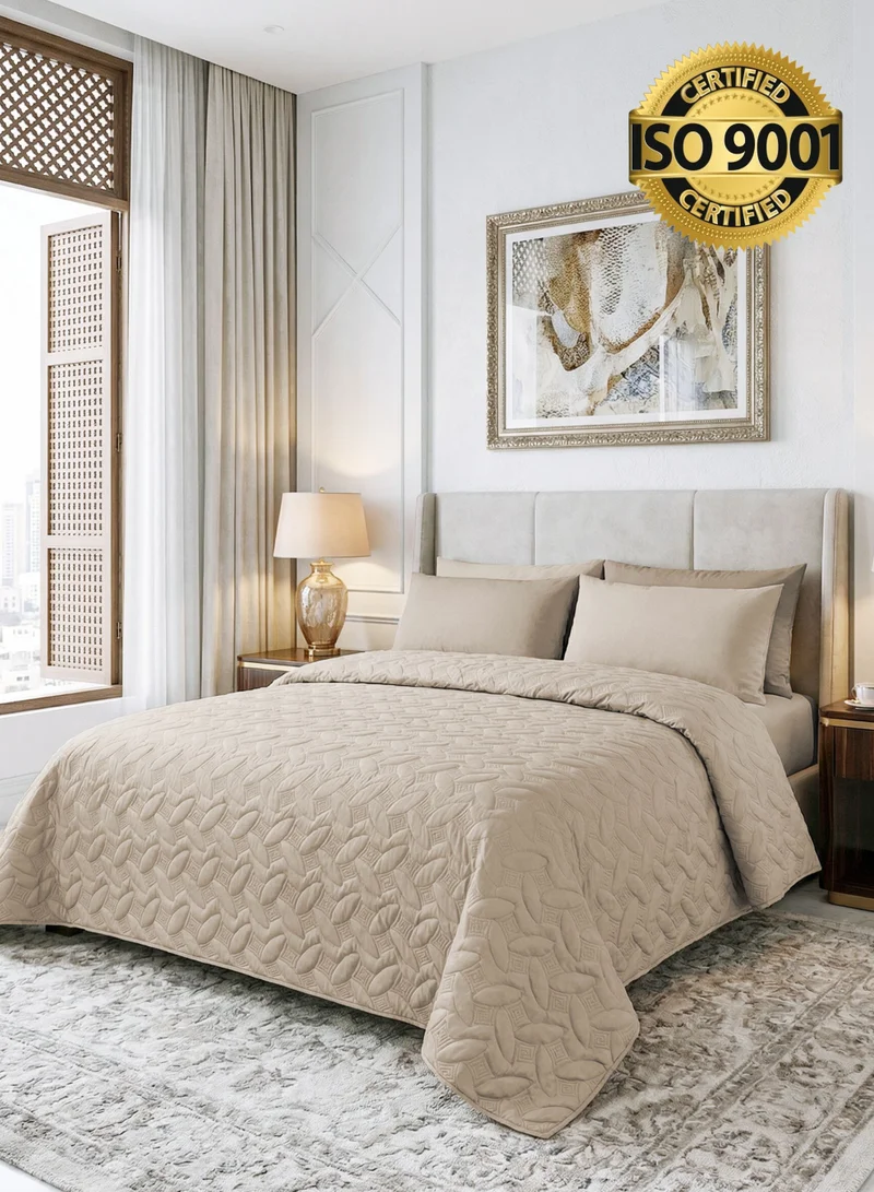 Master Home Textile 3Piece Microfiber Bedspread Set Fits 160 x 200 cm Queen Size Bed Queen Size Compressed Comforter Set Elmira Series