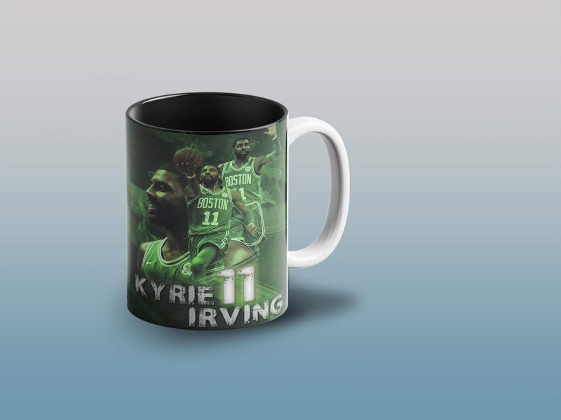 Prink Kyrie Irving 11 Inner Black Coffee Mug with Print Basketball Coffee Mugs Kyrie Printed Coffee Mug Boston Celtics Classic Mug Gift for Friends Kids 330mlMicrowave Dishwasher Safe - Image 3