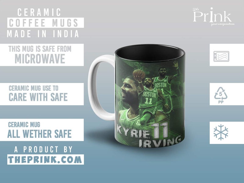Prink Kyrie Irving 11 Inner Black Coffee Mug with Print Basketball Coffee Mugs Kyrie Printed Coffee Mug Boston Celtics Classic Mug Gift for Friends Kids 330mlMicrowave Dishwasher Safe - Image 4