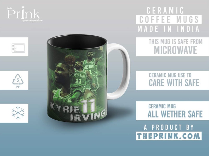 Prink Kyrie Irving 11 Inner Black Coffee Mug with Print Basketball Coffee Mugs Kyrie Printed Coffee Mug Boston Celtics Classic Mug Gift for Friends Kids 330mlMicrowave Dishwasher Safe - Image 5