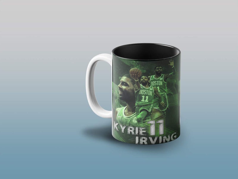 Prink Kyrie Irving 11 Inner Black Coffee Mug with Print Basketball Coffee Mugs Kyrie Printed Coffee Mug Boston Celtics Classic Mug Gift for Friends Kids 330mlMicrowave Dishwasher Safe - Image 2