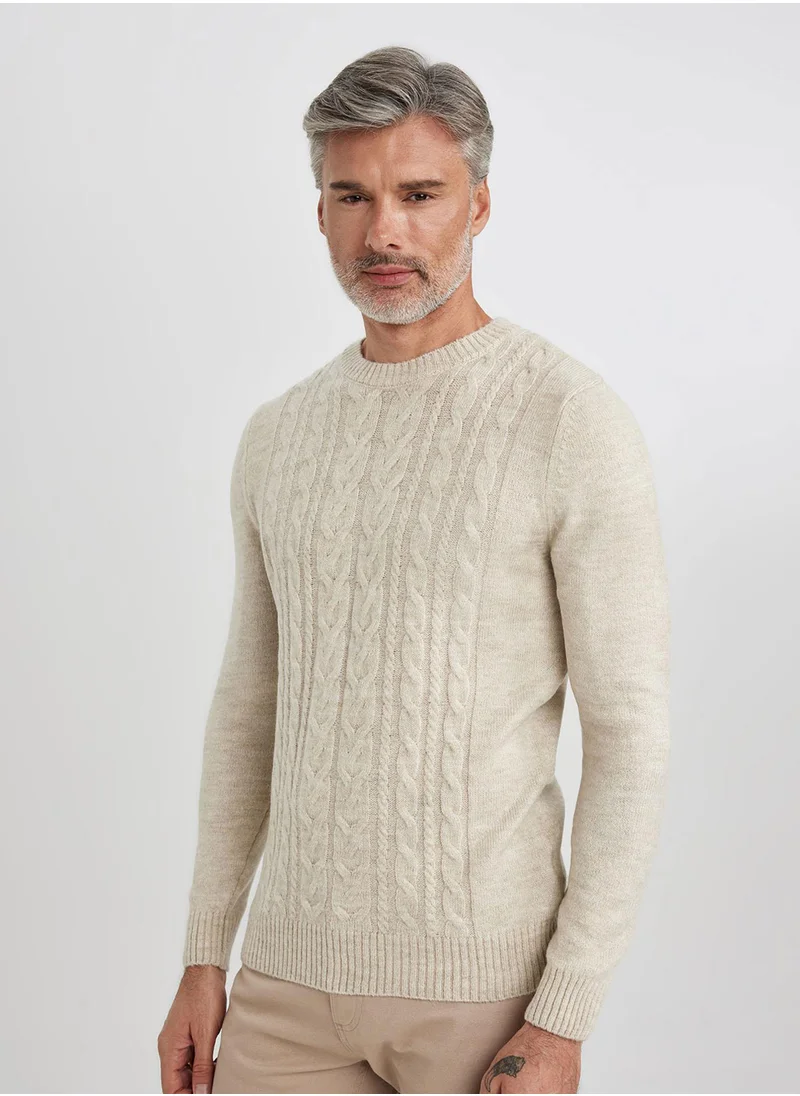 DeFacto Standard Fit Crew Neck Knit Sweater