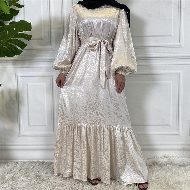 مونيكا فاشون فستان ساتان أنيق مطبوع من Monica Fashion لصيف 2024 - Image 1