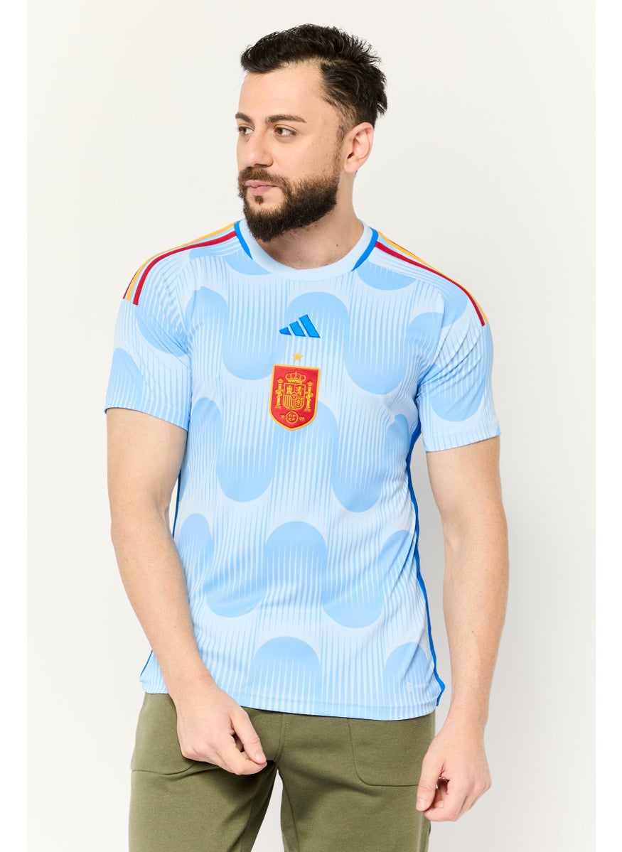 Adidas Men Slim Fit Short Sleeve Football Jersey, Blue  - Image 1
