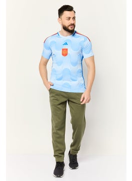Adidas Men Slim Fit Short Sleeve Football Jersey, Blue  - Image 2
