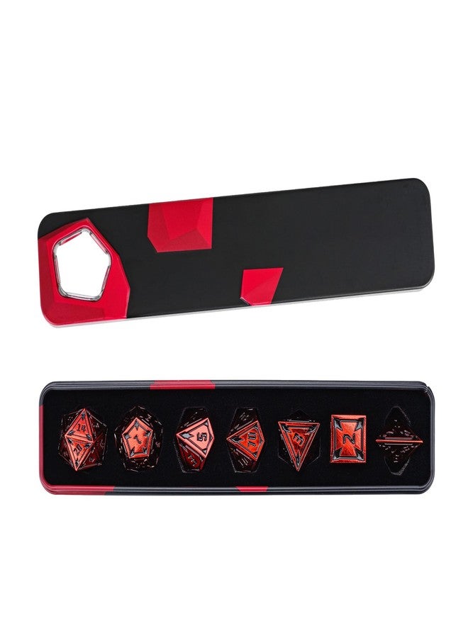 UDIXI Red Metal Dice Set D&D, 7-Piece Heavy Metallic DND Dice Set with Gorgeous Gift Case for Role Playing Game and Tabletop Game - Image 4