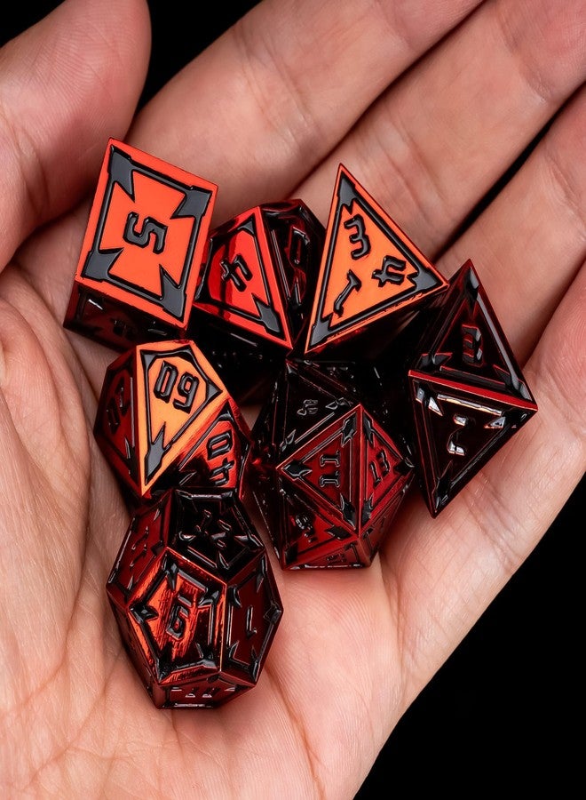 UDIXI Red Metal Dice Set D&D, 7-Piece Heavy Metallic DND Dice Set with Gorgeous Gift Case for Role Playing Game and Tabletop Game - Image 2