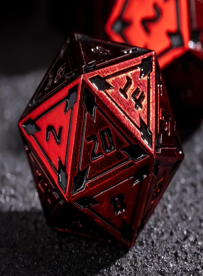 UDIXI Red Metal Dice Set D&D, 7-Piece Heavy Metallic DND Dice Set with Gorgeous Gift Case for Role Playing Game and Tabletop Game - Image 3