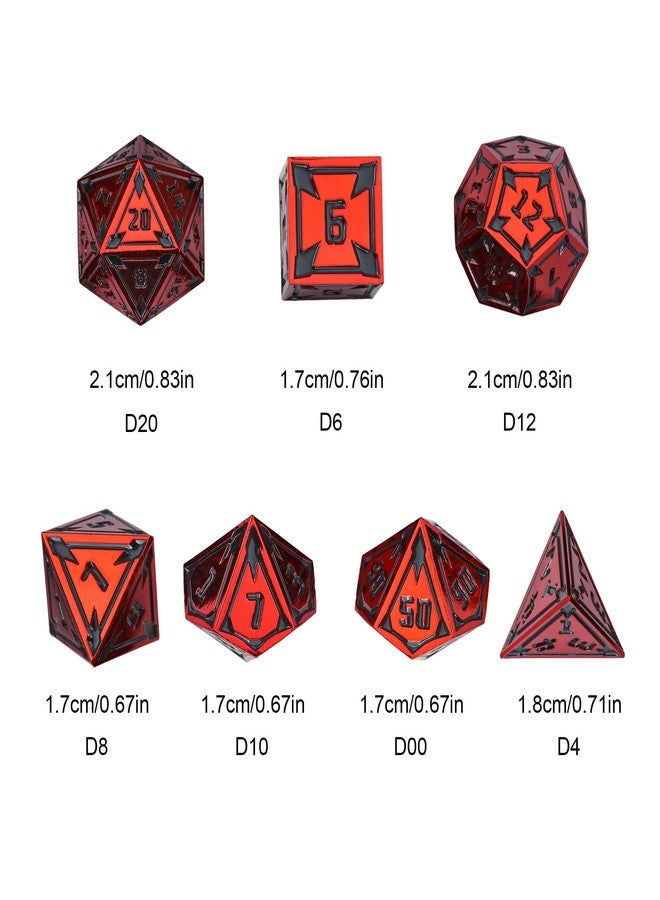 UDIXI Red Metal Dice Set D&D, 7-Piece Heavy Metallic DND Dice Set with Gorgeous Gift Case for Role Playing Game and Tabletop Game - Image 5