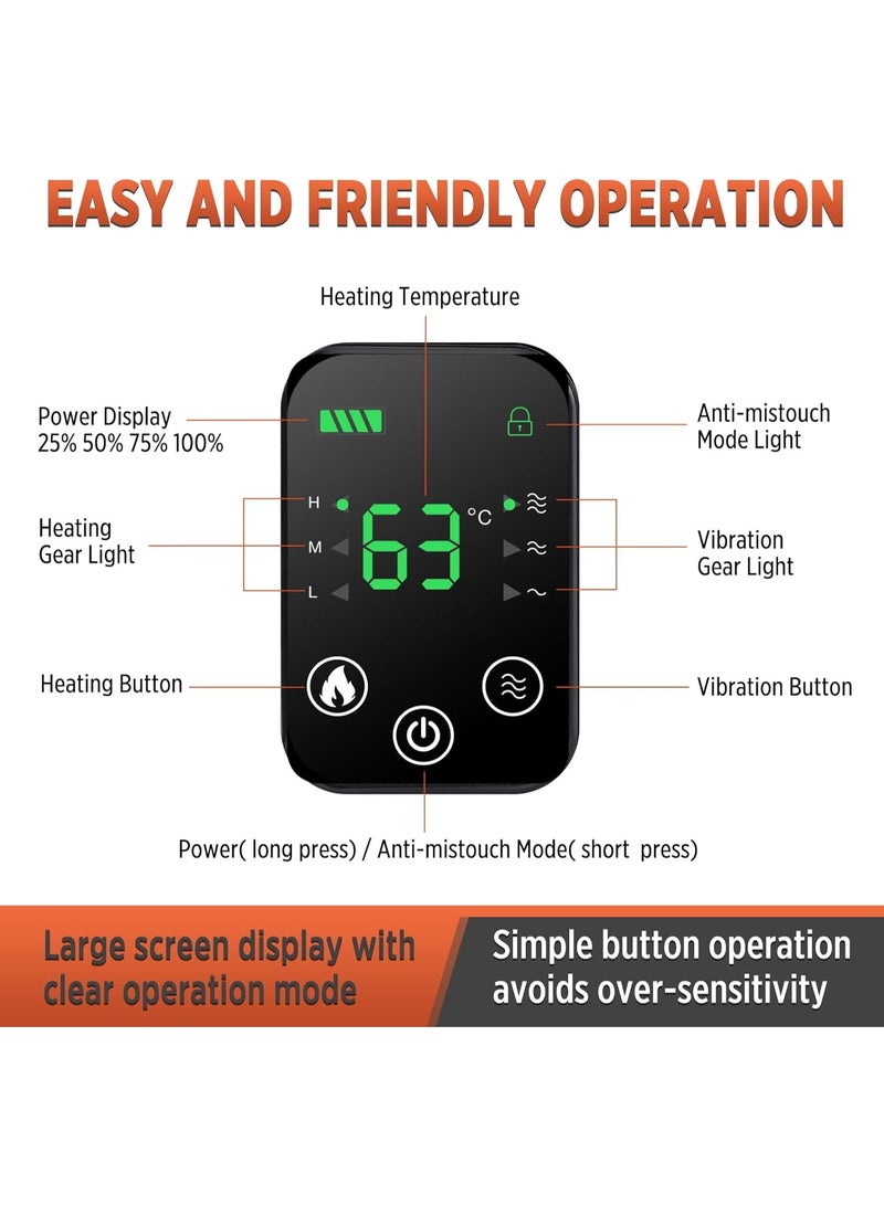 Cordless Knee Massager with Heat and Vibration Therapy - Electric Heated Knee Brace and Joint Support Wrap - Therapeutic Knee Heating Pad for Pain Relief and Recovery - Image 4