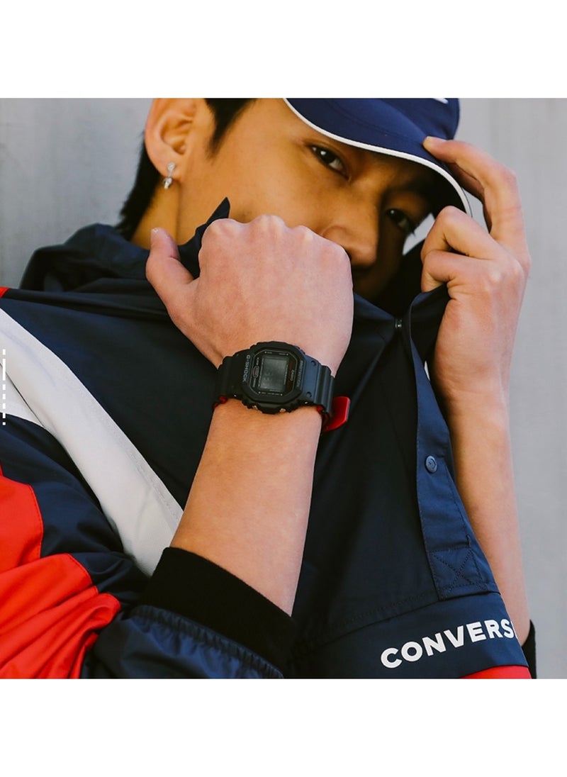 CASIO octagonal sports waterproof and shockproof watch GA-5600  black red  - Image 2