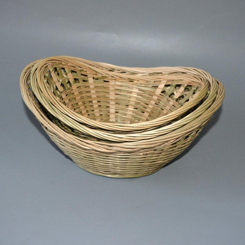 Handwoven Rattan Oval Basket For Kitchen Fruit Eggs And Sundries Storage Organizer - Image 5