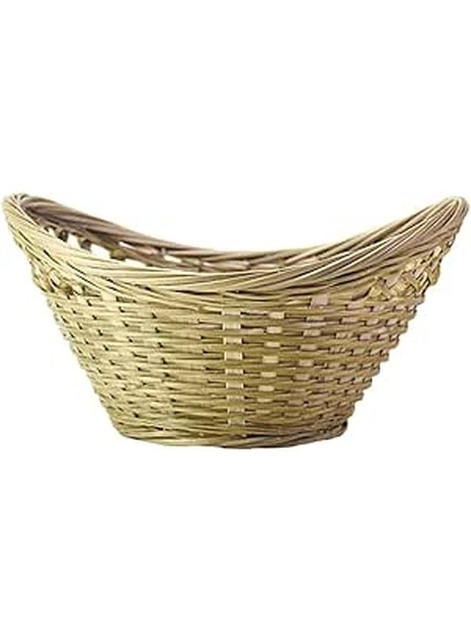 Handwoven Rattan Oval Basket For Kitchen Fruit Eggs And Sundries Storage Organizer - Image 1