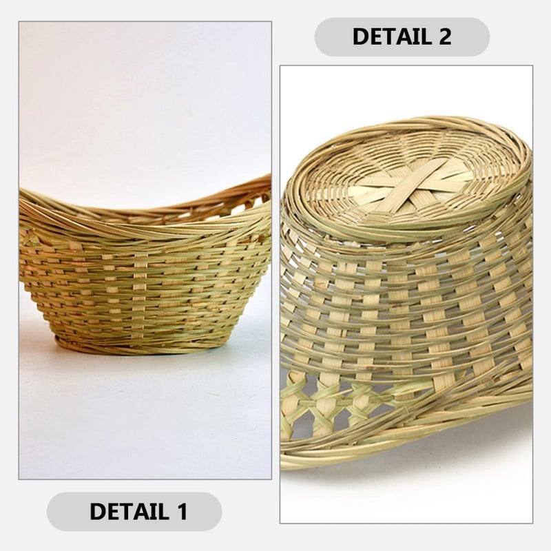 Handwoven Rattan Oval Basket For Kitchen Fruit Eggs And Sundries Storage Organizer - Image 4