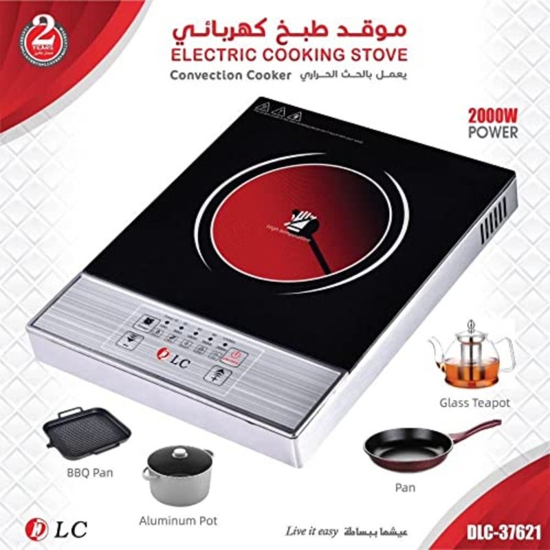 Infrared Cooker 2000 Watt for kitchen use, stainless steel body, black finish, rapid heating and energy efficient - Image 2