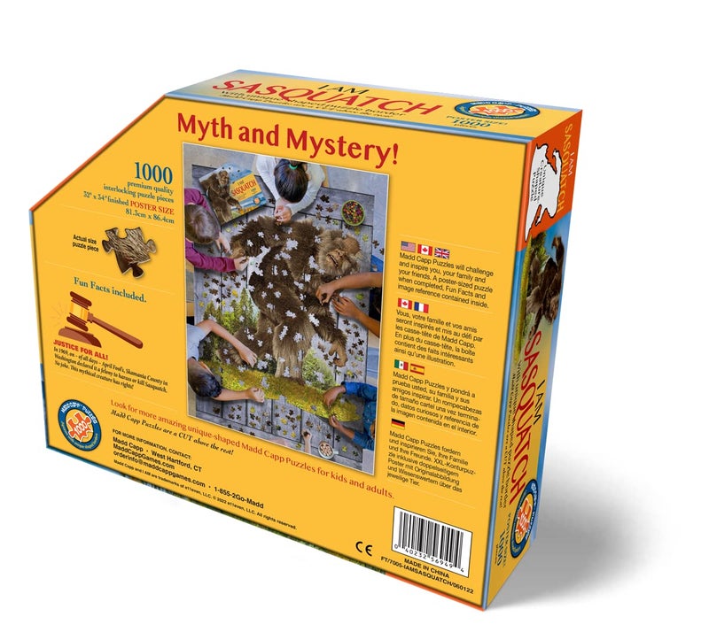 Madd Capp Sasquatch 1000 Piece Jigsaw Puzzle - 7005 - Unique Shaped Border  Deluxe Five-Sided Tamperproof Box  Includes Educational Madd Capp Fun Facts  Multicolor (Sasquatch 1000/7005) - Image 3
