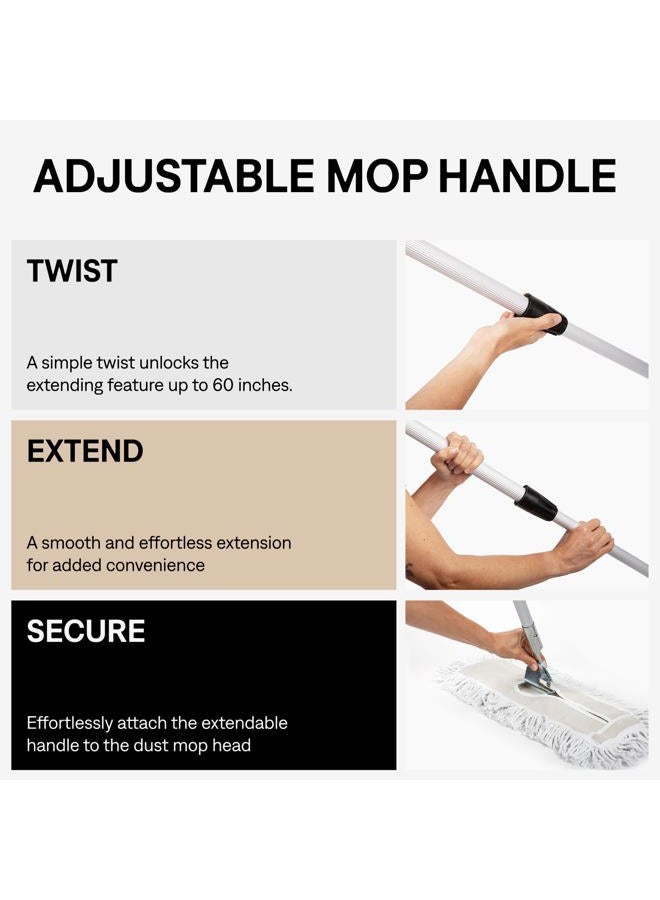 Tidy Tools Industrial Strength Cotton Dust Mop with Extendable Metal Telescopic Handle and Frame (24 X 5 Inch) - Image 4