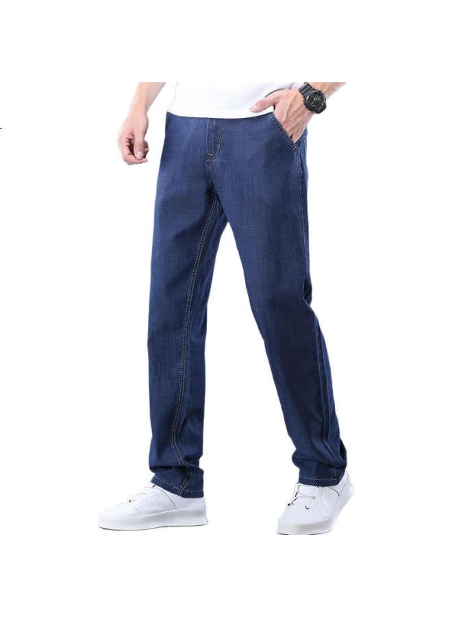 PLAYBOY Men'S Spring And Summer Ice Silk Jeans Men'S Casual Pants Ice Oxygen Thin Loose Straight Tube Men'S Pants Men'S Wear - Image 1