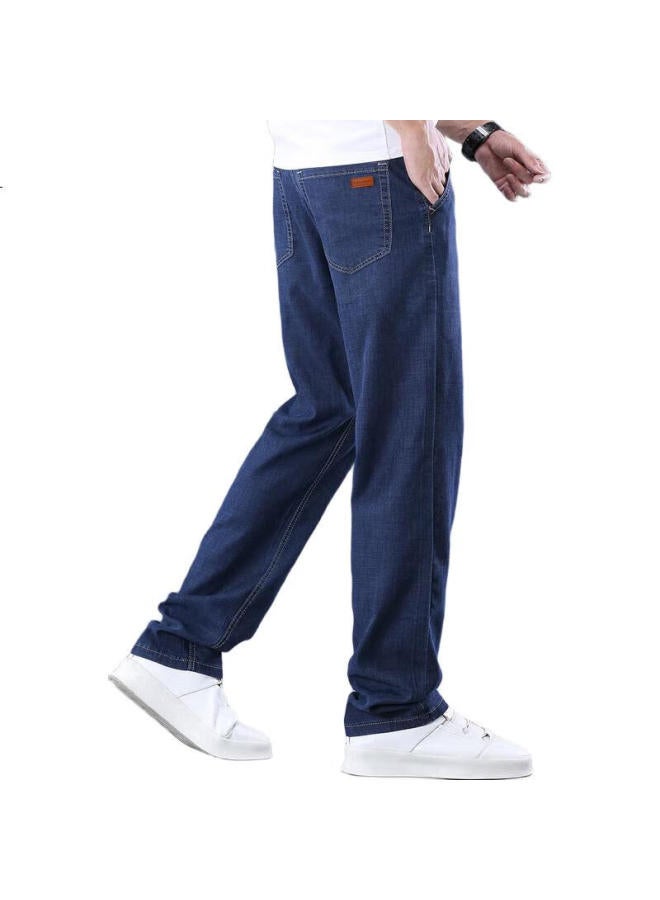 PLAYBOY Men'S Spring And Summer Ice Silk Jeans Men'S Casual Pants Ice Oxygen Thin Loose Straight Tube Men'S Pants Men'S Wear - Image 3