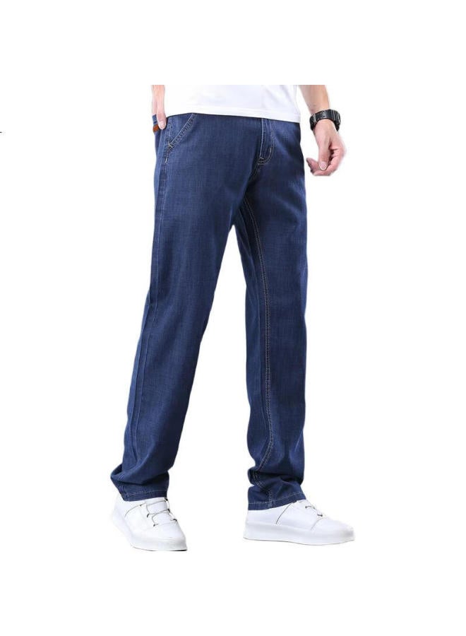 PLAYBOY Men'S Spring And Summer Ice Silk Jeans Men'S Casual Pants Ice Oxygen Thin Loose Straight Tube Men'S Pants Men'S Wear - Image 2