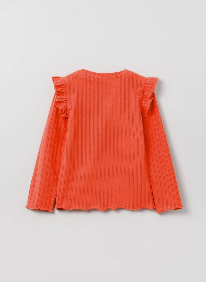 او في اس Ovs Long-Sleeved T-Shirt With Frills