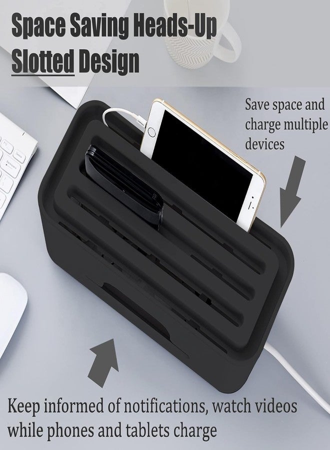 AMIRATE Cable Management Box with Mobile Stand | Power Strip and Cord Organizer Box for Wire Cable Plug and Surge Protector Storage Use (Black) - Image 5