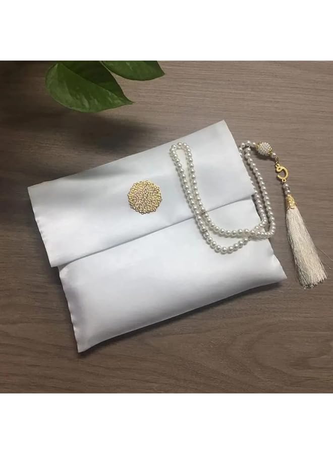 erorex Islamic Prayer Mat Set High Quality Rug And Decorative Rosary With Beautifull Pouch Ideal For Home Traveling At Office At Work For Ramadan Eid Etc Best Gift Idea Prayer Carpet Tasbih And Bag  - Image 4