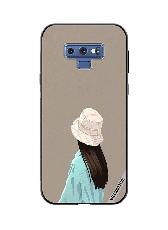 VR CREATIVE - Protective Case Cover For Samsung Galaxy Note 9 Brown Hat Girl Design Multicolour - Image 1
