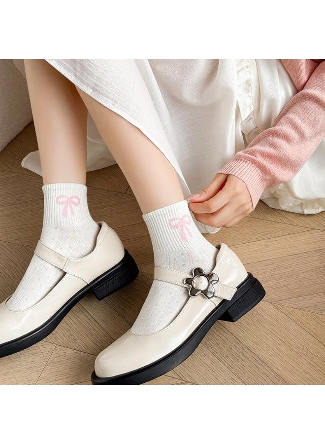 شيبشيب خمس أزواج من جوارب الكاحل المزينة بأزهار لطيفة، جوارب منخفضة القص قابلة للتنفس للبنات والنساء - Image 5