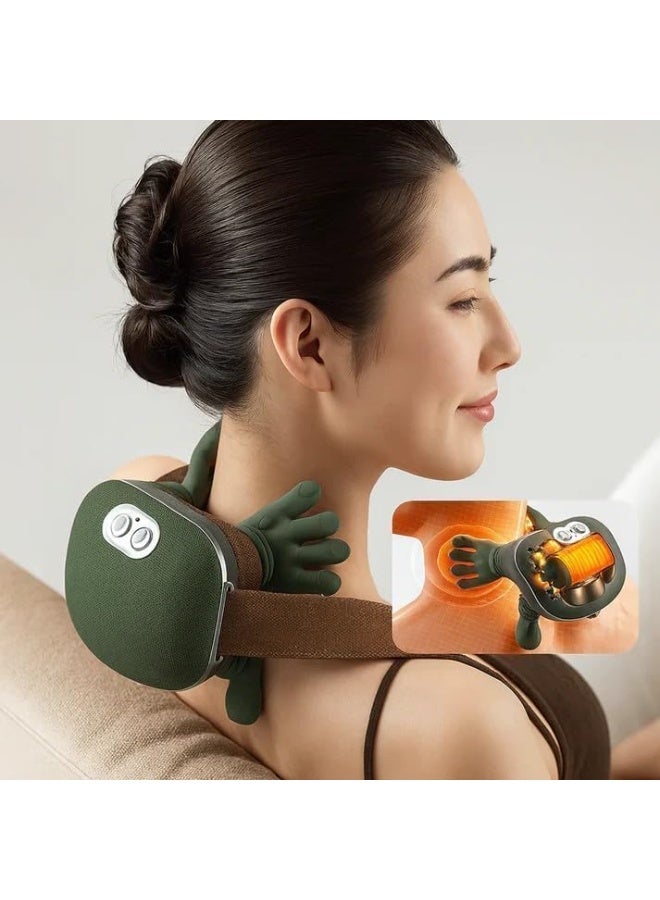 ACLIX Turtle Neck Massager, Bionic Heated Massager, Wireless Portable Neck and Back Massager with 3-Speed Adjustment for Men and Women | Green - Image 2