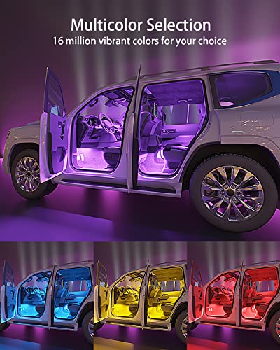 Keepsmile Interior Car Lights Accessories APP Control with Remote Music Sync Color Change RGB Under Dash Car Lighting with USB Charger 12V 2A Led Lights for Jeep Truck - Image 2
