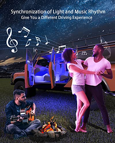 Keepsmile Interior Car Lights Accessories APP Control with Remote Music Sync Color Change RGB Under Dash Car Lighting with USB Charger 12V 2A Led Lights for Jeep Truck - Image 4