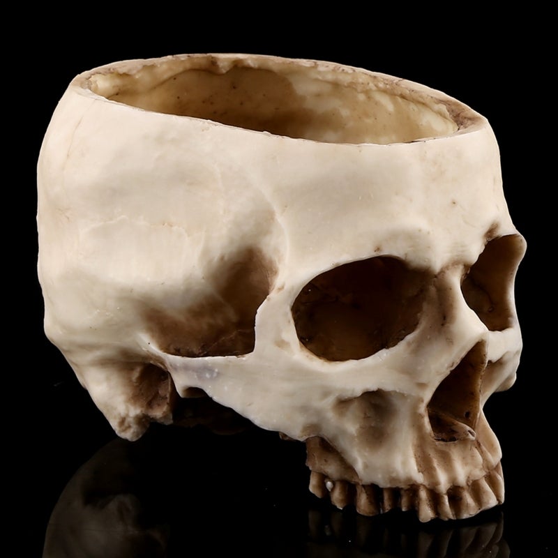 Resin Skull Pot: Large Size High Strength Eco-Friendly Resin - Wear & Corrosion Resistant Flower Planter Container for Halloween Parties, Bar Nightclub Decor & Home Planting - Image 4