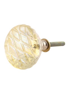 Indian-Shelf IndianShelf 2 Piece Glass Yellow Hue Flower Premium Drawer Knobs for Kitchen Cabinet Hardware Door Pulls Decorative Dresser Artisanal 