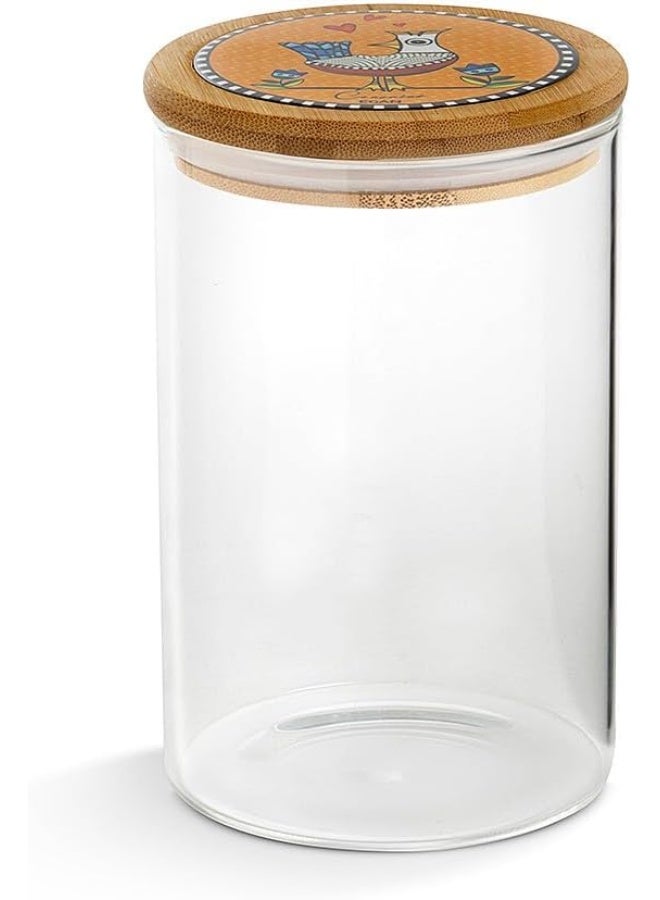 جرار مجموعة كوكوريكو، جسم مصنوع من الزجاج - الخشب - السيراميك البرتقالي. الحجم: 10 × 17 سم. المرجع هو 228056