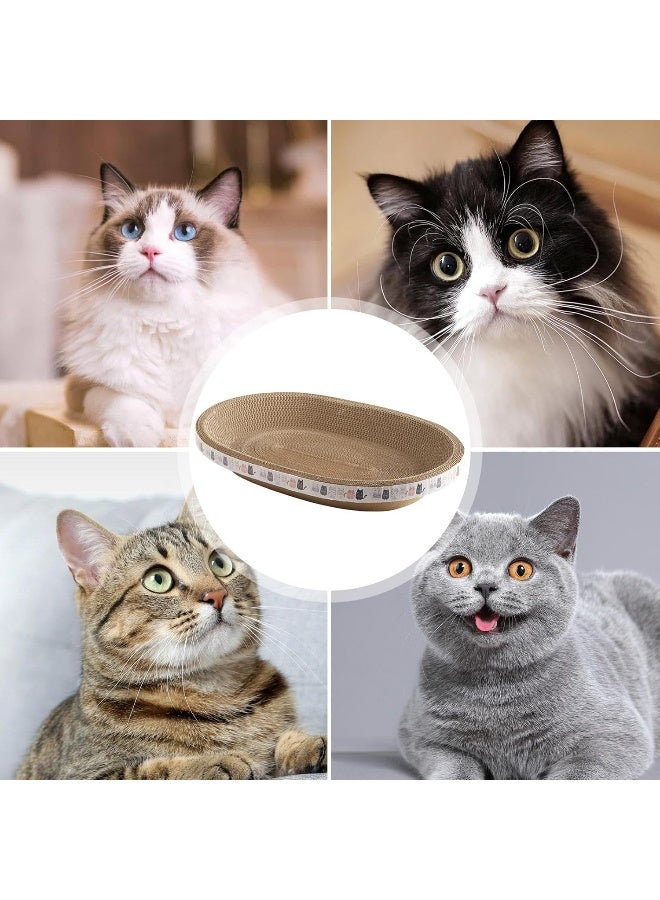 Coodipet Oval Cat Scratcher, Corrugated Cat Scratch Pad, High-Density Scratching Lounge Bed, Scratch-Free Recycle Board Cat Scratcher Bowl Cardboard for Furniture Protection, Cat Training Toy - Image 4
