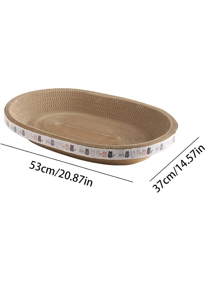 Coodipet Oval Cat Scratcher, Corrugated Cat Scratch Pad, High-Density Scratching Lounge Bed, Scratch-Free Recycle Board Cat Scratcher Bowl Cardboard for Furniture Protection, Cat Training Toy - Image 2