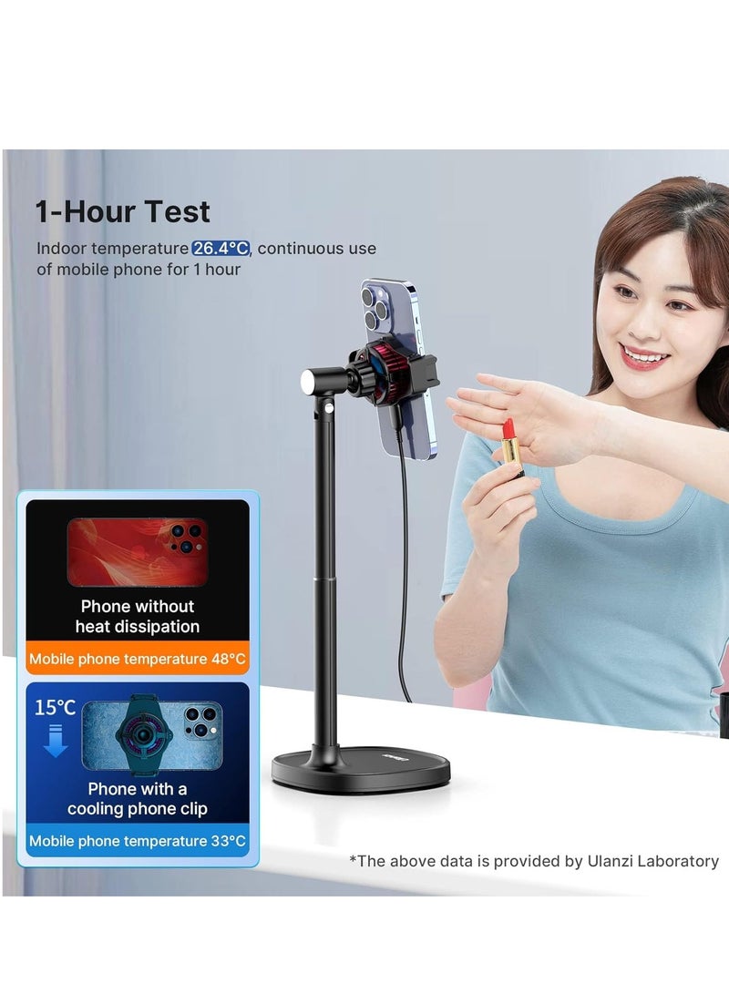 Excefore Cell Phone Stand with Phone Cooler, Semiconductor Cooling Cell Phone Stand, Adjustable Angle Phone Stand for Desk Cell Phone Holder Flexible Phone Stand Holder - Image 3