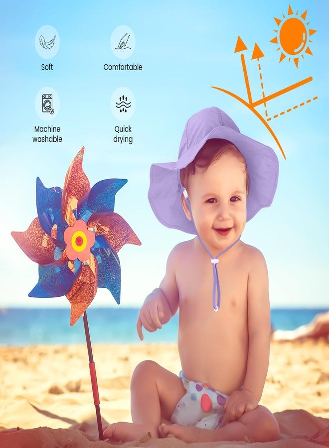HECCEI Baby Sun Hat, Windproof, Sunscreen, Warm, UPF 50+ DryShade WhaleFold Outdoor Beach Hat for 0-24 Months Toddler Boys & Girls (US, Age, 24 Months, Lavender Purple) - Image 3