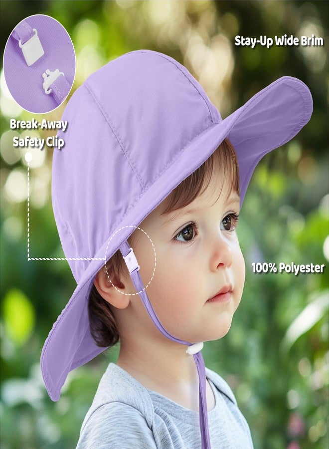 HECCEI Baby Sun Hat, Windproof, Sunscreen, Warm, UPF 50+ DryShade WhaleFold Outdoor Beach Hat for 0-24 Months Toddler Boys & Girls (US, Age, 24 Months, Lavender Purple) - Image 2